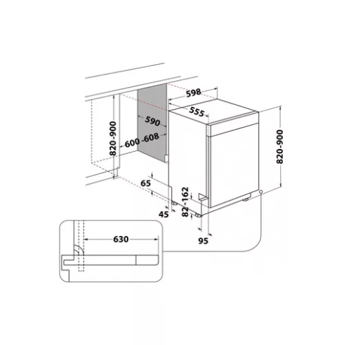 Whirlpool W7U HS61BS mosogatógép beépíthető 14 teríték