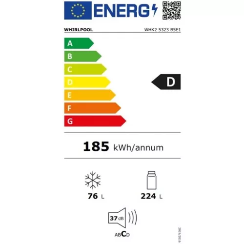 Whirlpool WHK2 5323 B5E1 hűtő alulfagyasztós beépíthető