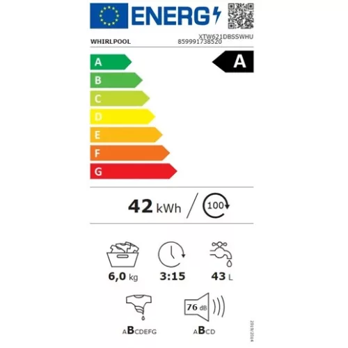Whirlpool XTW621DBSSWHU mosógép felültöltős