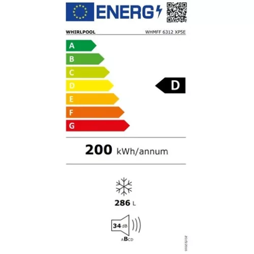 Whirlpool WHMFF 6312 XP5E fagyasztószekrény, 286 l
