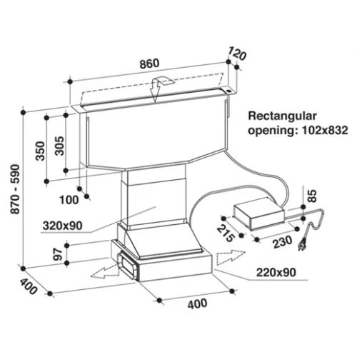 Whirlpool WDO 93F B K páraelszívó munkapultba építhető