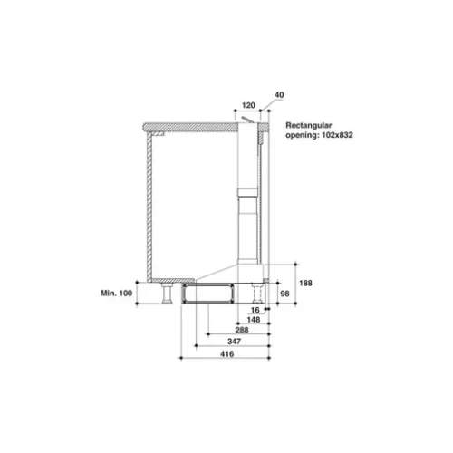 Whirlpool WDO 93F B K páraelszívó munkapultba építhető