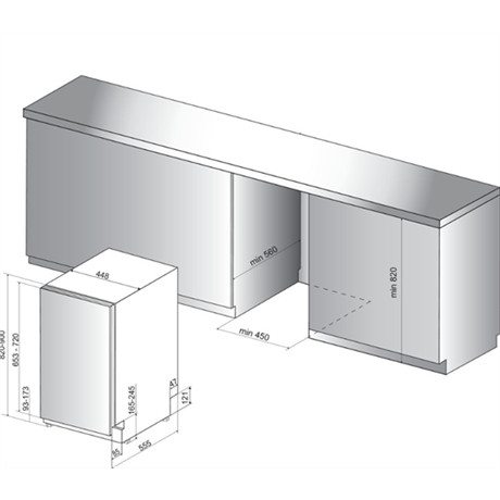 Whirlpool WSIP 4O33 PFE mosogatógép beépíthető 10 teríték keskeny