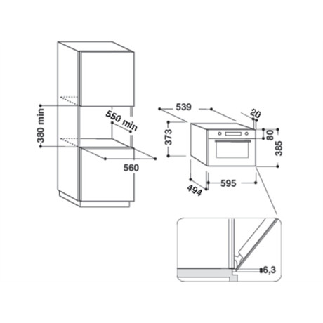 Whirlpool W7 MD540 mikrohullámú sütő beépíthető