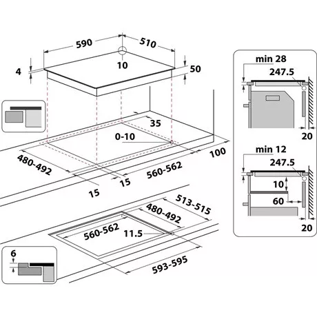 Whirlpool WF S3660 CPNE főzőlap beépíthető indukciós