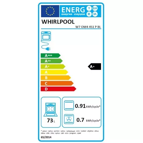 Whirlpool W7 OM4 4S1 P BL sütő beépíthető elektromos