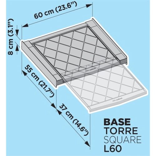 Meliconi 656118 BASE TORRE SQUARE L60 összeépítő keret