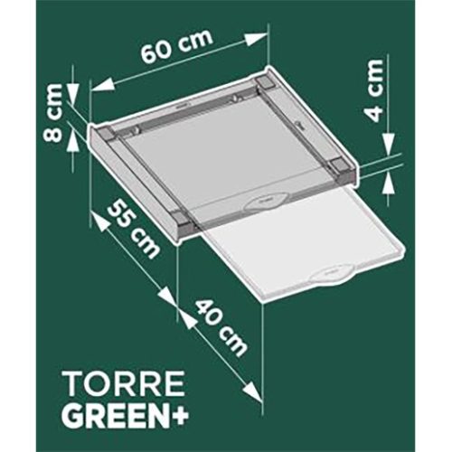 Meliconi 656129 BASE TORRE GREEN+ összeépítő keret kihúzható fiókkal