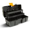 Kinyitható tálcás szerszámostáska - dupla tálcás - műanyag - 31 x 18 x 14 cm (11011A)