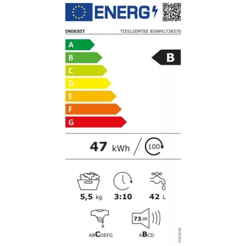 Indesit TI5512EMTEE mosógép felültöltős