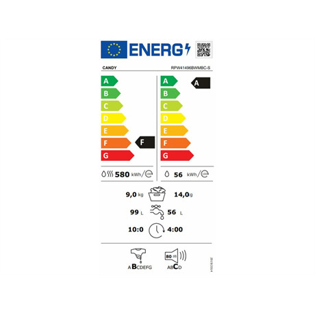 Candy RPW41496BWMBC-S mosó-szárítógép