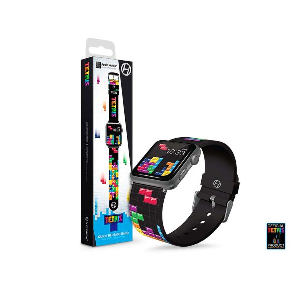 Hyperkin Tetris Limited Edition Quick Release szilikon óraszíj - Apple Watch + Android Smartwatch - 38/40/42/44 mm - Tetrimino Stack