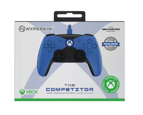 Hyperkin Competitor Xbox Series|One/Windows 11|10 kék Xbox liszenszelt vezetékes kontroller