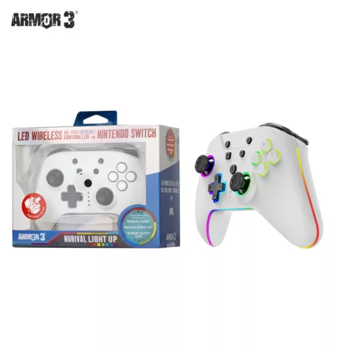 Armor3 NuRival Nintendo Switch OLED/Switch Fehér vezeték nélküli Hall Effect Stick kontroller