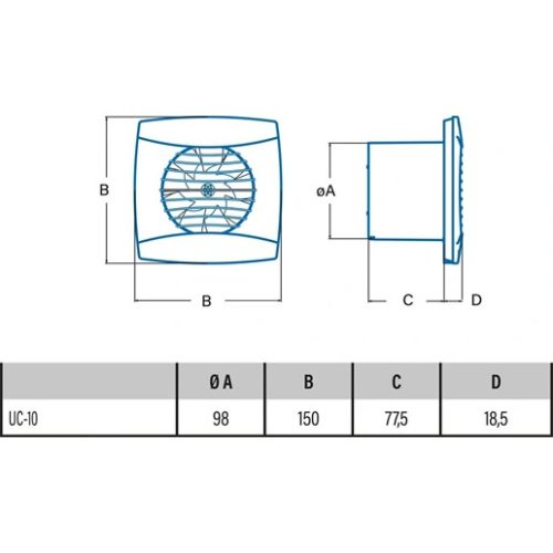 Cata UC-10 STD FEHÉR szellőztető ventilátor