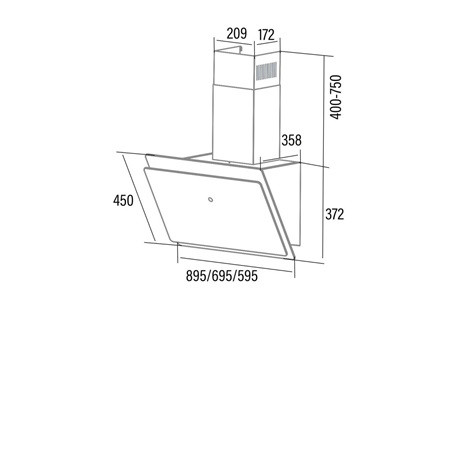 Cata WANDA 900 XGBK páraelszívó döntött fekete