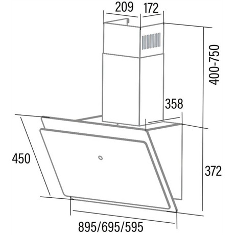 Cata WANDA 600 XGBK páraelszívó döntött fekete