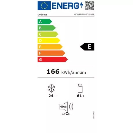 Goddess RDE085GW8AE hűtő felülfagyasztós