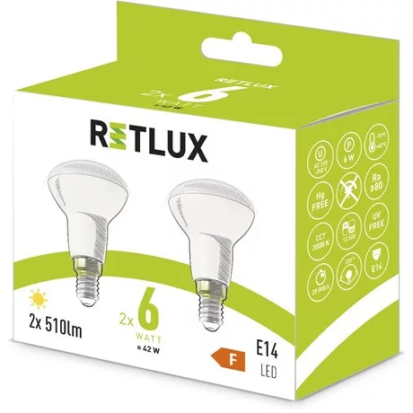 Retlux REL 38 led izzó r50 2x6w e14 ww