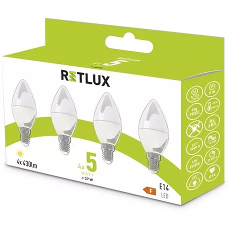 Retlux REL 35 led izzó led c37 4x5w e14 ww