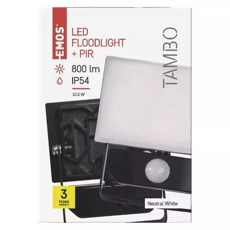 Emos ZS2911 tambo led reflektor 10.5w 800lm mozgásérzékelővel ip54 nw