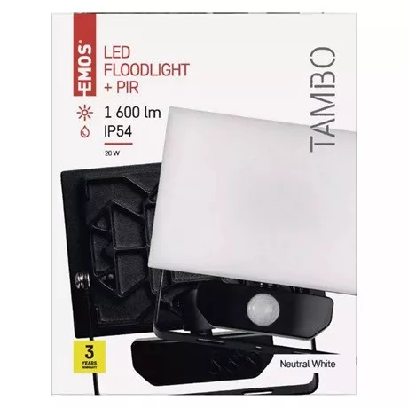 Emos ZS2921 tambo led reflektor 20w 1600lm mozgásérzékelővel ip54 nw