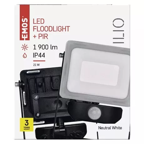 Emos ZS2920 ilio led reflektor 21w 1900lm mozgásérzékelővel ip44 nw