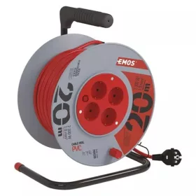   Emos P09220 kábeldob 20 m / 4 aljzat / piros / pvc / 230 v / 1 mm2