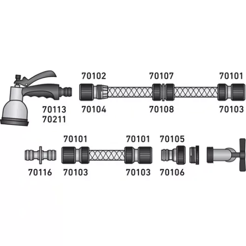 Extol Craft 70113 pisztoly szórófej, locsoló, ergonomikus , műanyag 7 féle sugár, kuplung csatlakozóval