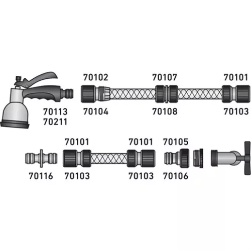 Extol Craft 70113 pisztoly szórófej, locsoló, ergonomikus , műanyag 7 féle sugár, kuplung csatlakozóval