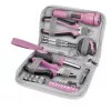 Extol Lady 6595 szerszámkészlet, 23db, 1/4"; extol lady, rózsaszín, 4 dugófej (6-12mm), fogók, csavarhúzó markolat, mérőszalag, bit-ek