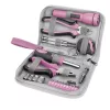 Extol Lady 6595 szerszámkészlet, 23db, 1/4"; extol lady, rózsaszín, 4 dugófej (6-12mm), fogók, csavarhúzó markolat, mérőszalag, bit-ek