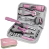 Extol Lady 6595 szerszámkészlet, 23db, 1/4"; extol lady, rózsaszín, 4 dugófej (6-12mm), fogók, csavarhúzó markolat, mérőszalag, bit-ek