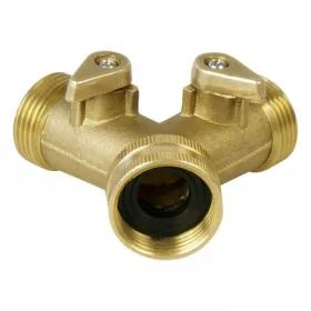   Extol Premium 8876042 elzárható y-csatlakozó, réz, 3/4"