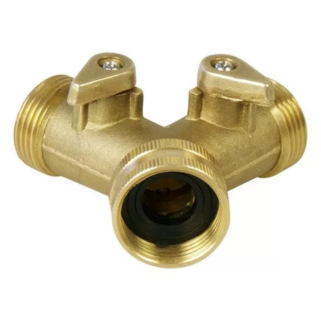 Extol Premium 8876042 elzárható y-csatlakozó, réz, 3/4"
