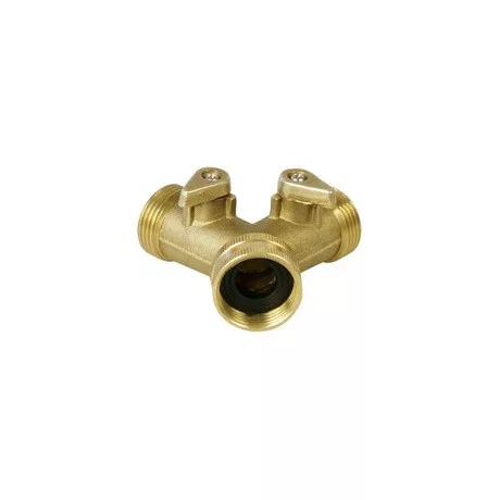 Extol Premium 8876042 elzárható y-csatlakozó, réz, 3/4"