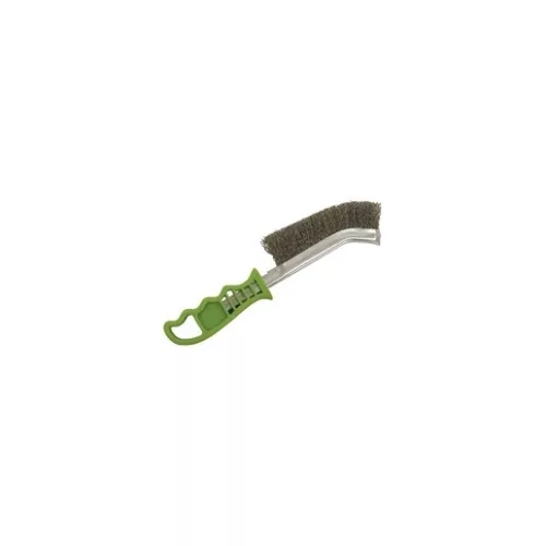 Extol Craft 960018 drótkefe hajlított, műanyag nyél, rozsdamentes acél, 24cm, 30mm szálhossz