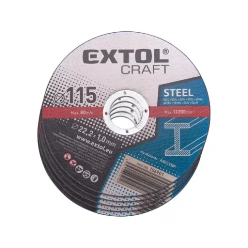 Extol Craft 106901 vágókorong acélhoz, 115x1,0x22,2mm