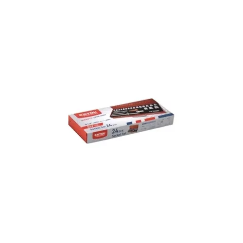Extol Premium 8818365 dugókulcs készlet, 10-32mm, cv., racsnis 45fog, 1/2", 24db, fém doboz