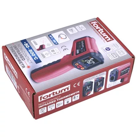 Fortum 4780401 infravörös, digitális hőmérő, -40°c~ +800°c, lcd kijelző, nem lázmérő