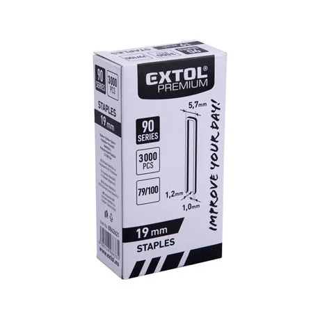 Extol Premium 8862621 kapocs 8891860 akkus tűzőgéphez 3000db 19mm