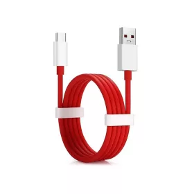  OnePlus gyári USB - USB Type-C adat- és töltőkábel 95 cm-es vezetékkel - D301 - piros/fehér (ECO csomagolás)