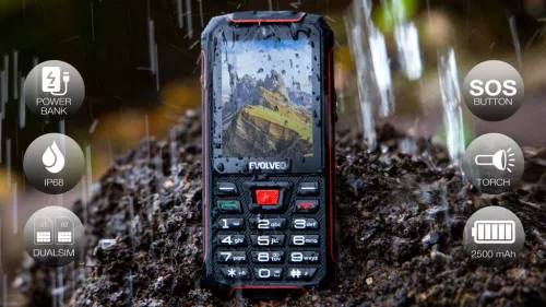 Evolveo STRONGPHONE W4  BLACK/RED mobiltelefon