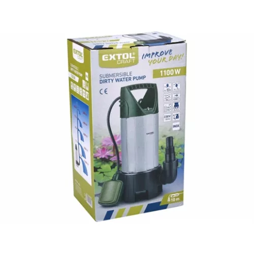Extol Craft 414162 szennyvíz búvárszivattyú, 1100w, rozsdamentes ház