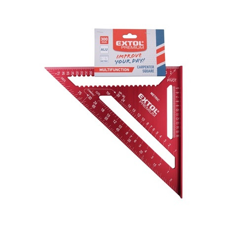 Extol Premium 8825101 asztalos derékszög, 300 mm, alu, mm beosztás, 0-90° ferde beosztás