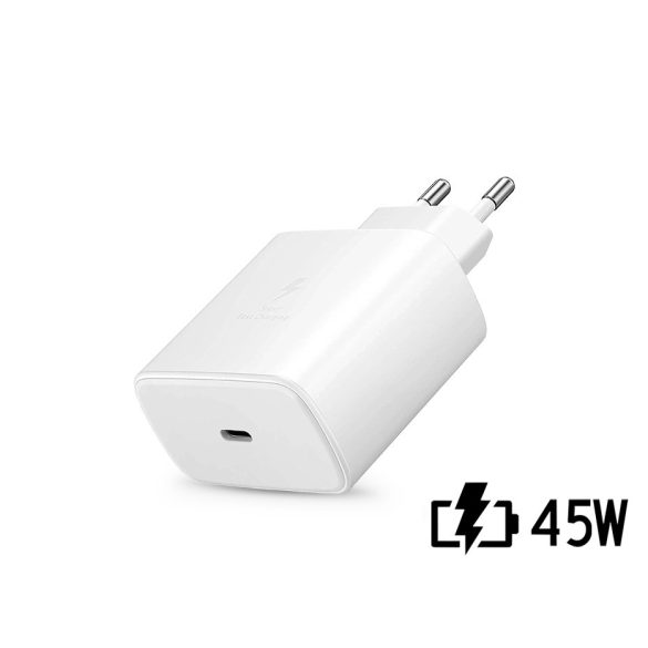 Samsung gyári USB hálózati töltő adapter Type-C bemenettel - 45W - EP-TA845EWE PD.3.0 Super Fast Charging - fehér (ECO csomagolás)