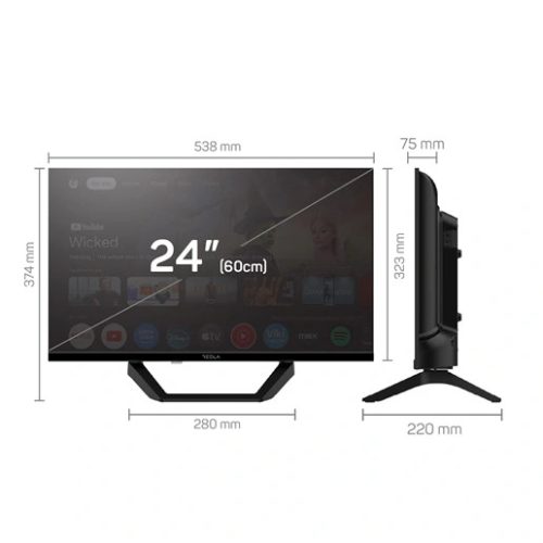 Tesla 24E655BHS hd google smart led tv