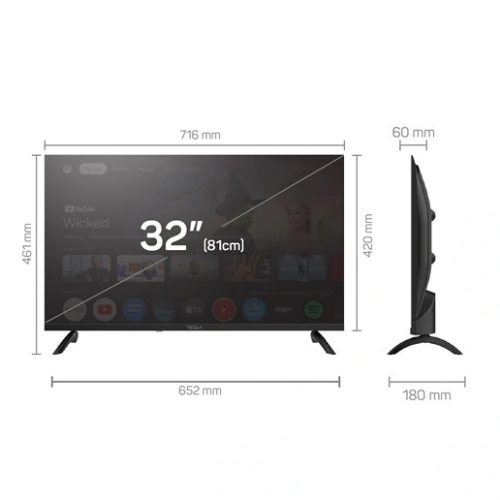 Tesla 32E655BHS hd google smart led tv