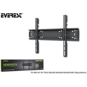   Everest TV állvány - TK-4085 (38"-85"-ig, Fali, ultra keskeny, 50kg teherbírás, Fekete)