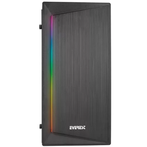 Everest Számítógépház -  BLAZON (200W táp; RGB; fekete; plexi; ATX; 1x80mm; 2xUSB2.0)